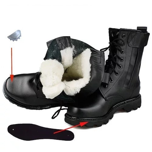 Steel Toe Boots Winter Men Military Leather Boots Combat Bot Infantry Tactical Boots Askeri Bot Army Bots Work Men Safety Shoes